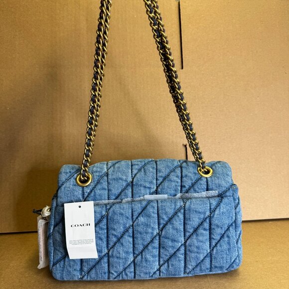 Coach Quilted Tabby 26 Medium Denim Shoulder Bag - Picture 3 of 6